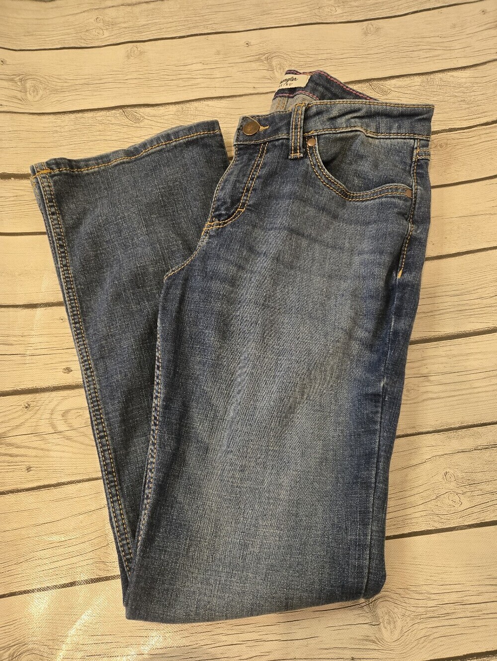 Wrangler Retro Mid Rise Boot Cut Jeans Women’s Size 7x32 Medium Wash Stretch - Picture 10 of 12